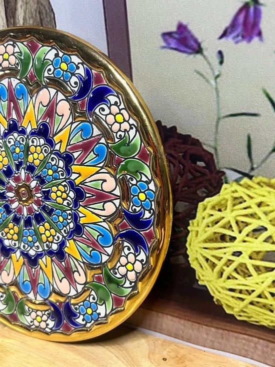 Cercolon Pintado a Mano España Decorative Wall Plate 24K Gold Rim Hand Painted - Picture 4 of 12